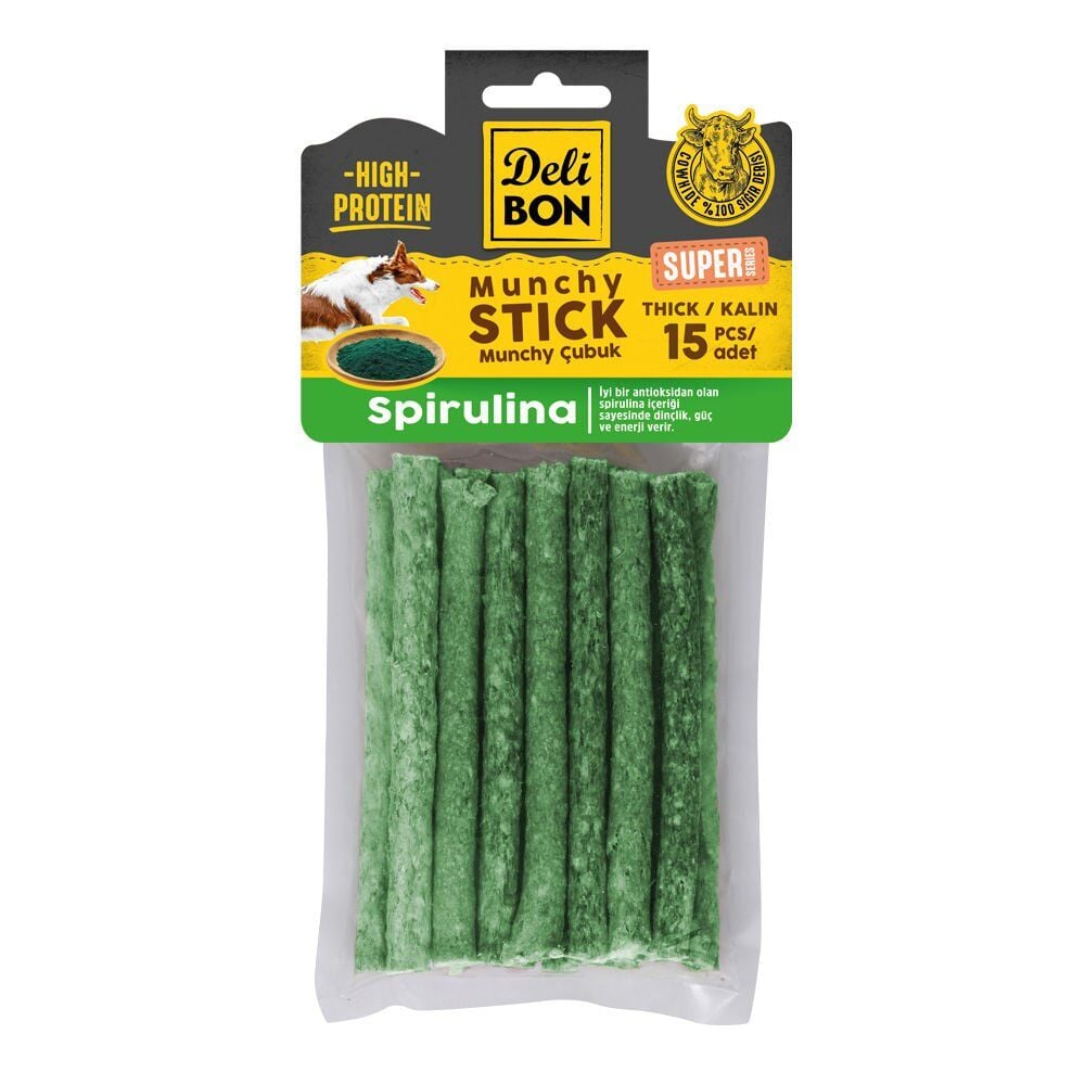 Delibon Super Munchy Çubuk Spirulinalı Kalın 15 Adet