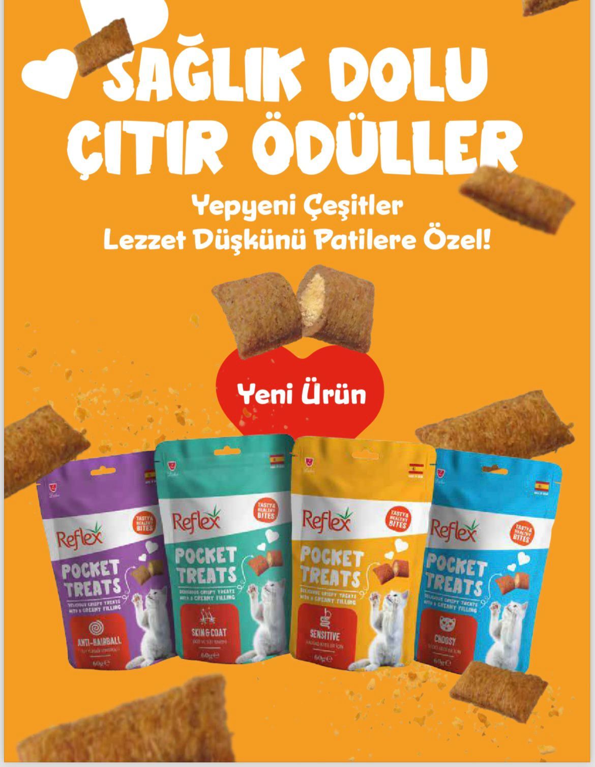 REFLEX POCKET TREATS SENSİTİVE 60 GR 10'LU