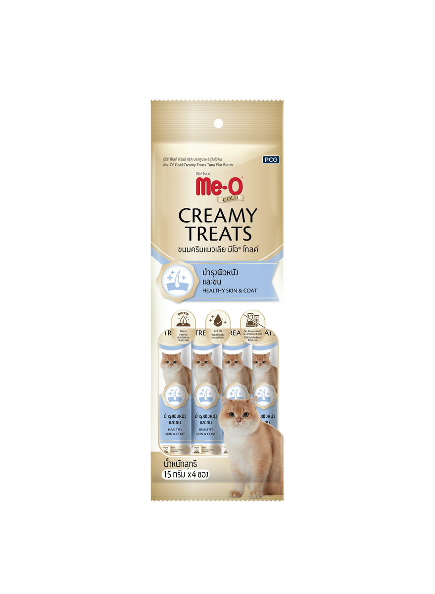 ME-O GOLD CREAMY TREATS TON BAL.İLAVE BİOTİN 4X15GR