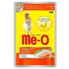 MEO POUCH TAVUK/PİRİNÇ/HAVUÇLU YAŞ MAMA 80 GR 12'Lİ