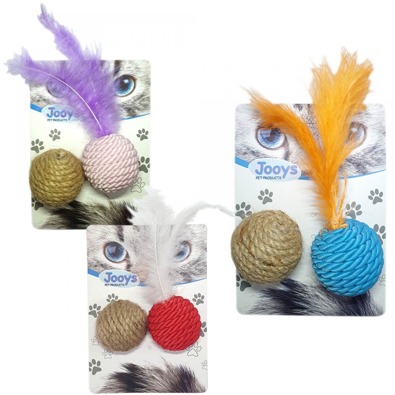 JOOYS TÜYLÜ ve HASIR KEDİ TOPU 2'Lİ
