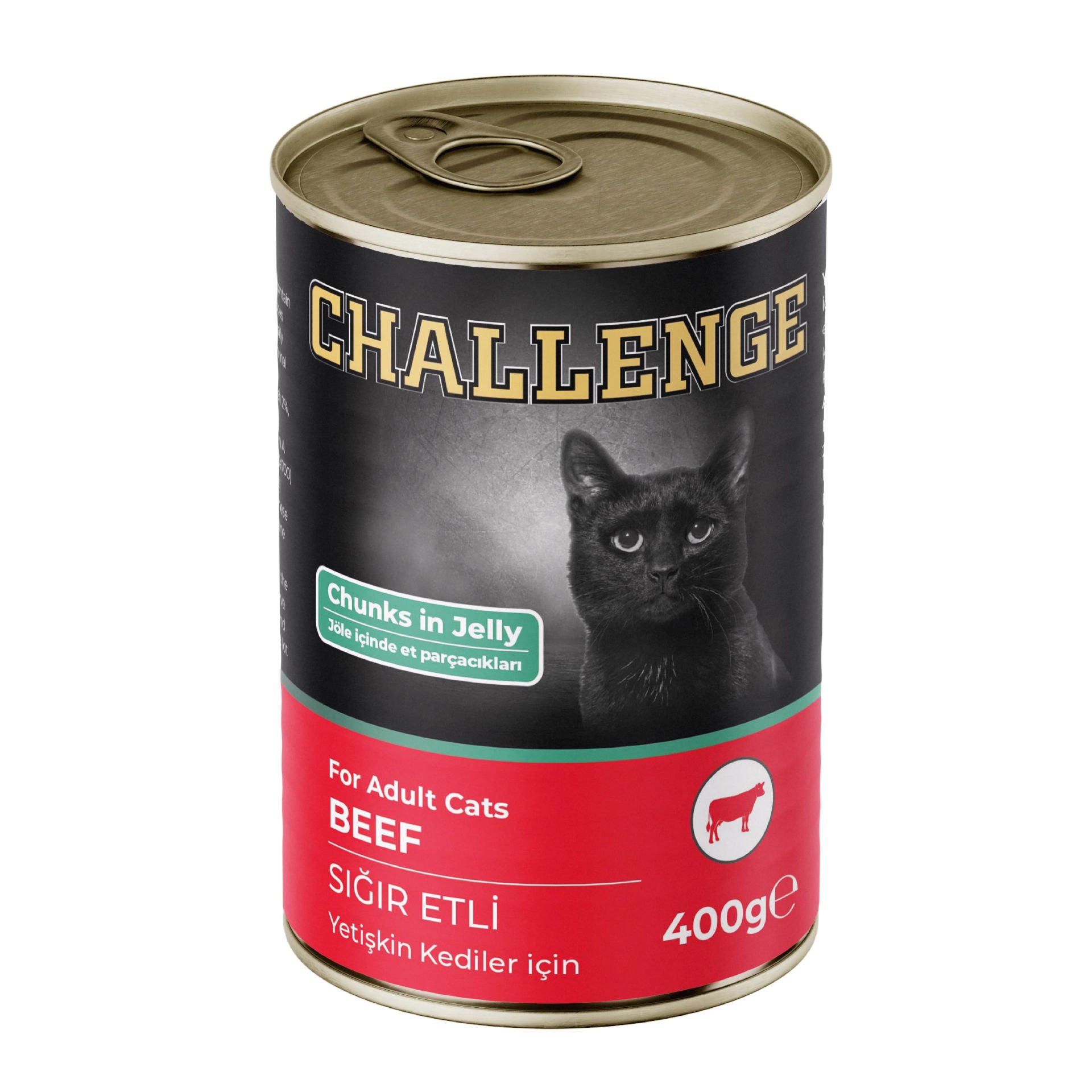 Challenge Sığır Etli Yetişkin Kedi Konservesi 400 gr 12'Lİ