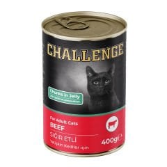 Challenge Sığır Etli Yetişkin Kedi Konservesi 400 gr 12'Lİ