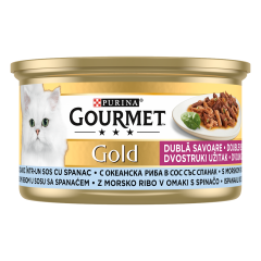 GOURMET GOLD KIYILMIŞ SIĞIR ETLİ KEDİ YAŞ MAMA 24x85 GR