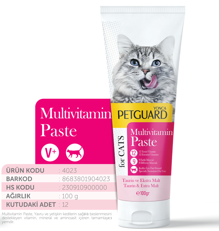 PETGUARD KEDİ MULTİVİTAMİN PASTE 100 GR