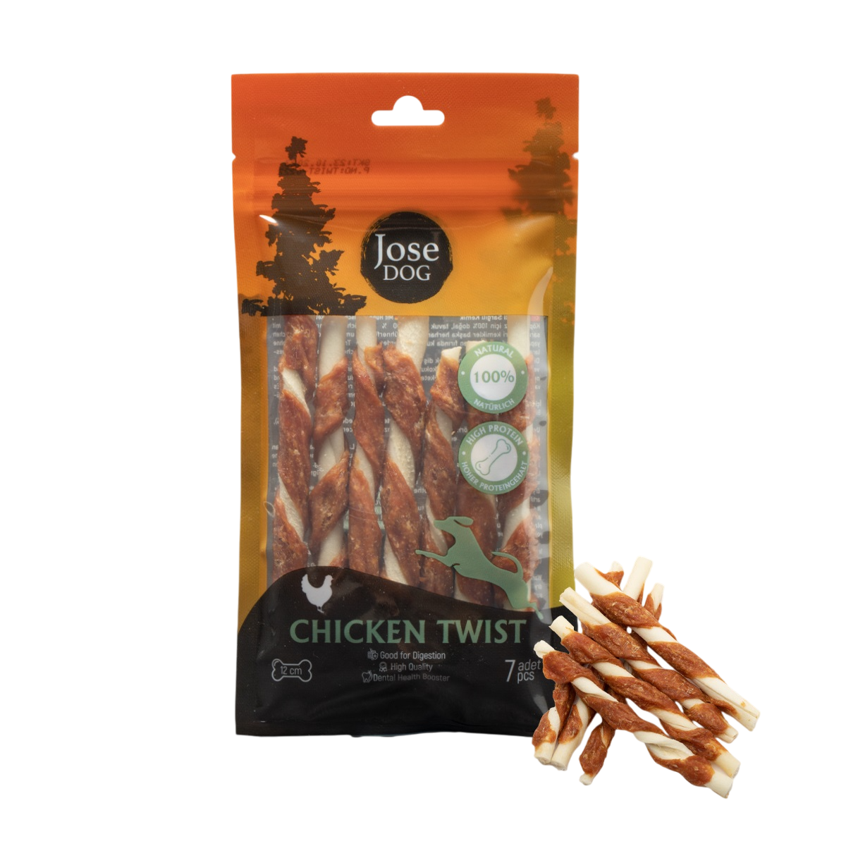 Chicken Twist 12 Cm 7 li Et Sargı Burgu Çubuk