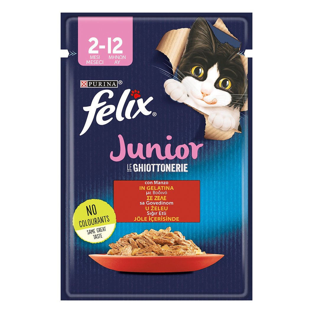 FELİX YAVRU SIĞIR ETLİ KEDİ YAŞ MAMA 26x85 GR