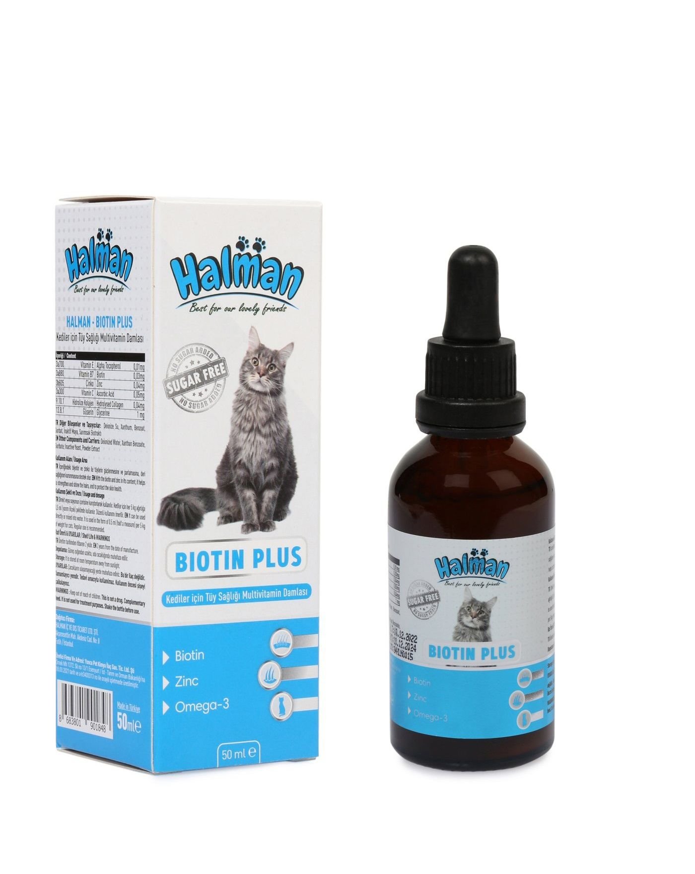 HALMAN KEDİLER İÇİN BIOTIN PLUS 50 ML