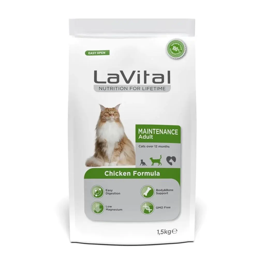 LAVİTAL MAİNTANCE TAVUKLU YETİŞKİN KEDİ MAMASI 1,5 KG