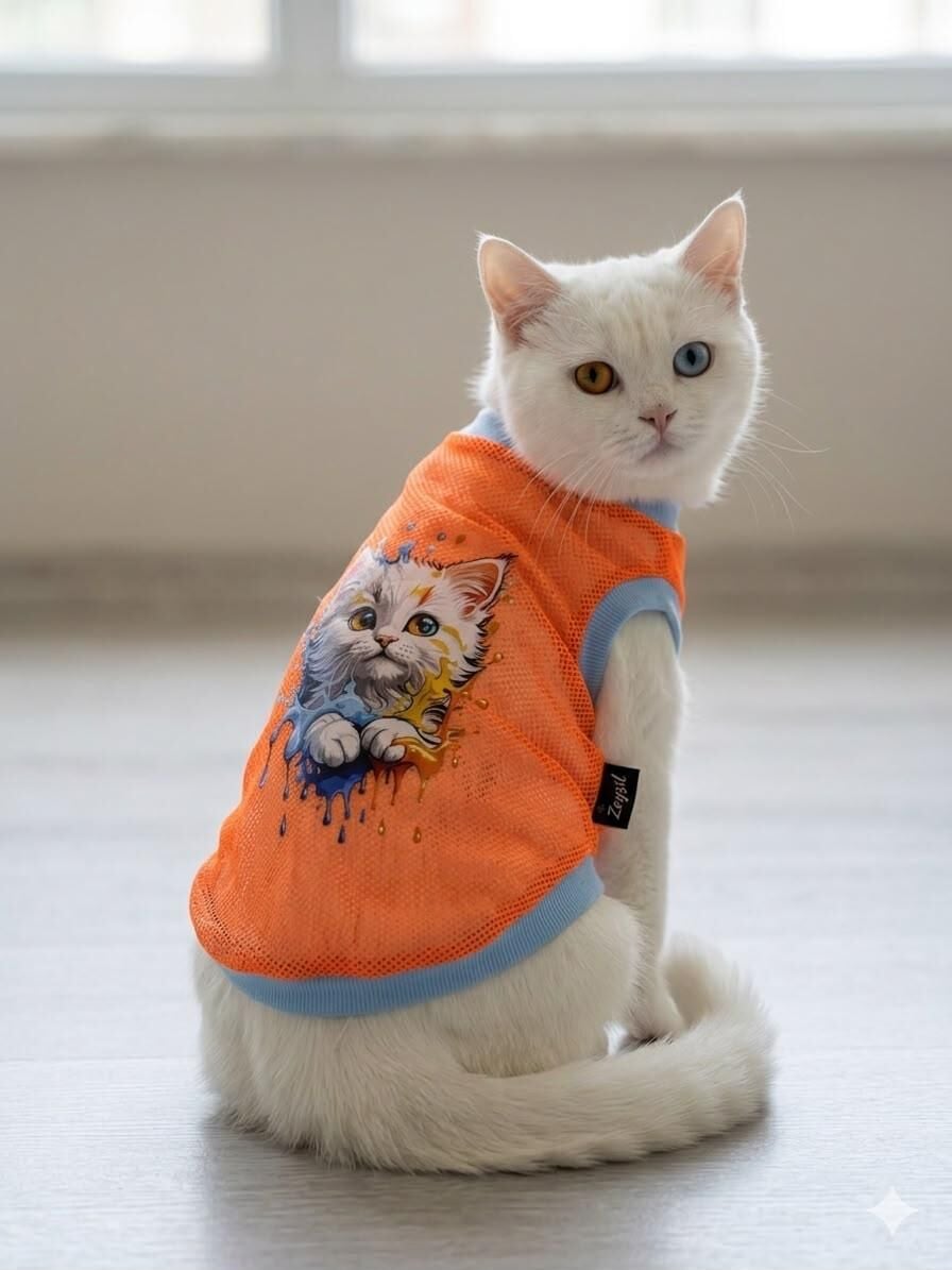 KEDİ KÖPEK KIYAFET TURUNCU FİLELİ 5'Lİ