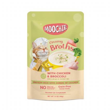 MOOCHİE ÇORBA KEDİ ÖDÜLÜ TAVUK-BROKOLİ 40 GR 16'LI
