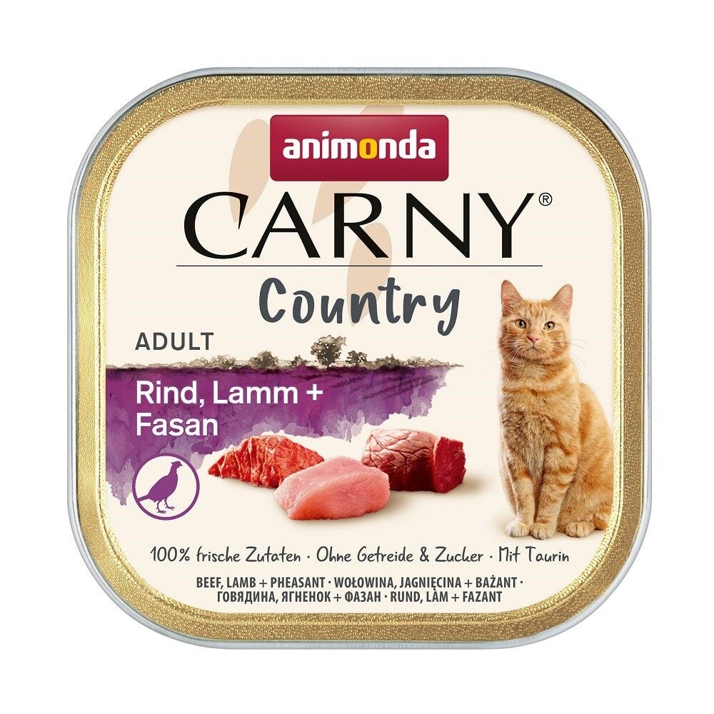 ANİMONDA CARNY COUNTRY SIĞIRLI KUZULU ve SÜLÜNLÜ YETİŞKİN KEDİ KONSERVE 100 GR