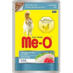 MEO-POUCH TAVUK/PİRİNÇ/TON BALIKLI KEDİ YAŞ MAMA 80 GR 12'Lİ