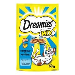 DREAMİES SOMONLU VE PEYNİRLİ KEDİ ÖDÜLÜ 60 GR 6'LI
