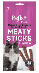 REFLEX PLUS KISIR TAVUKLU VE KIZILCIKLI KEDİ ÇUBUK 3*5 GR