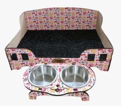 AHŞAP KEDİ YATAK MAKABI SETLİ