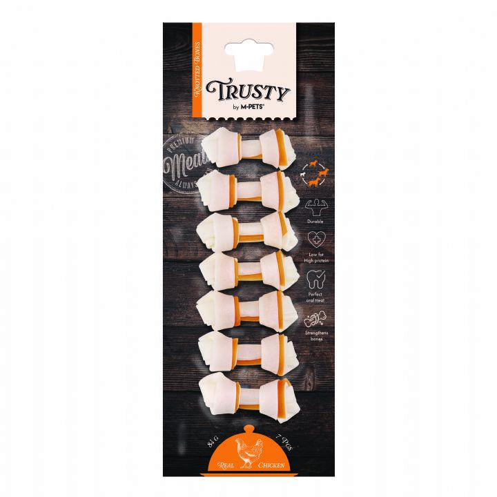 M-PETS TRUSTY CHICKEN DÜĞÜMLÜ KEMİK 7Lİ 84GR/6,4CM