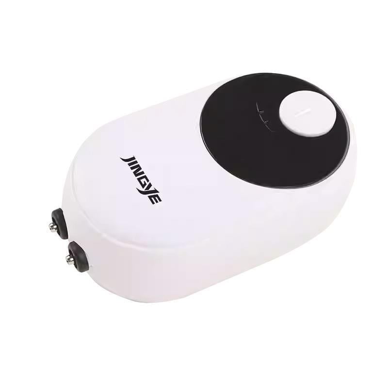 Jingye Çift Çıkışlı Sessiz Akvaryum Hava Motoru Beyaz 5W, 2x3.4L/Min